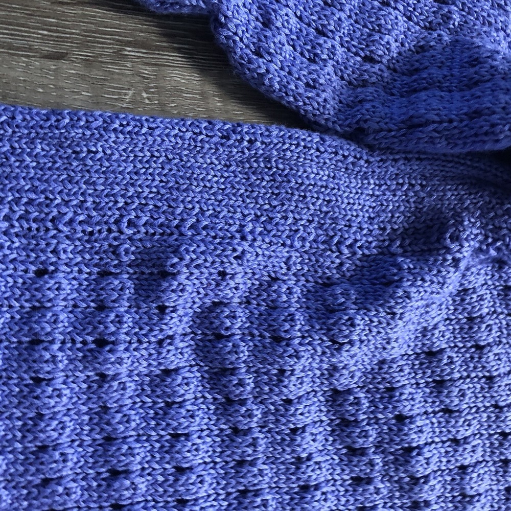 Talbots Sweater Top Petite XLP Lavender Cotton Open Weave Long Sleeve Tunic - Picture 7 of 7